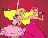 Barbie y la princesa cantando