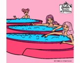 Barbie y sus amigas en el jacuzzi