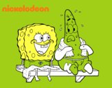 Bob Esponja y Patricio en bañador