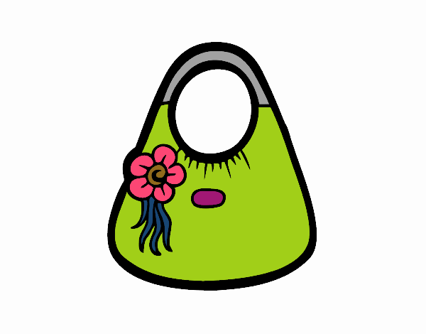 Bolso de asas con flor