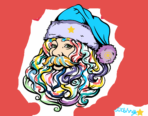 Dibujo Cara de Santa Claus para Navidad pintado por Lannny