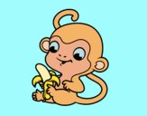 Monito con plátano