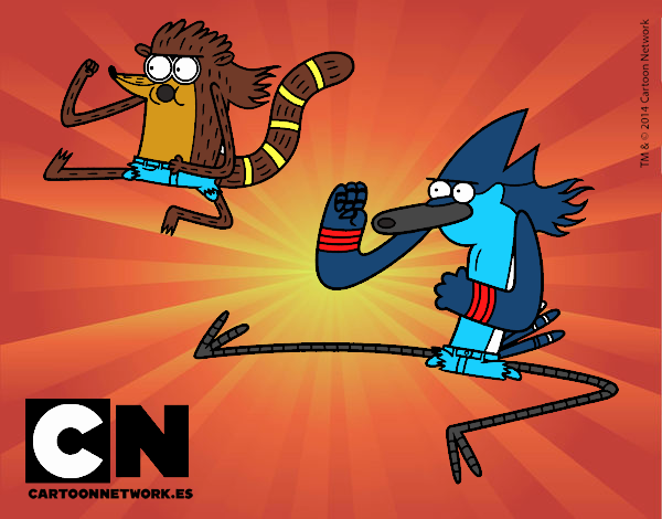 Mordecai y Rigby karatekas