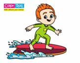 Dibujo Niño surfista Color Roll pintado por AgusNet