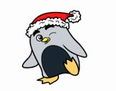 Pingüino con gorro de Navidad