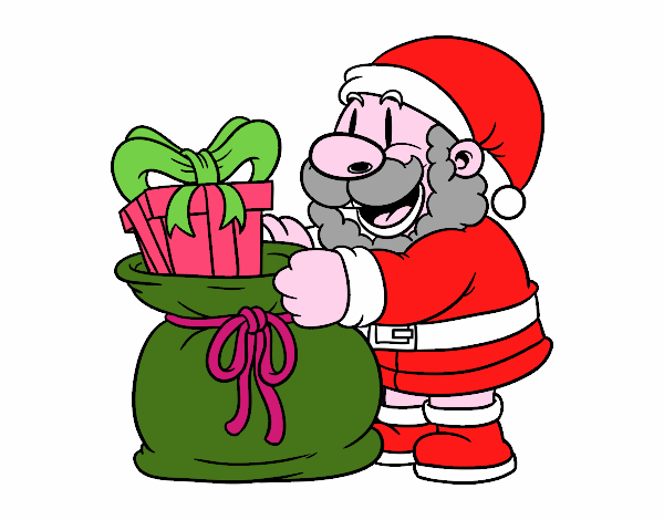 Santa Claus ofreciendo regalos