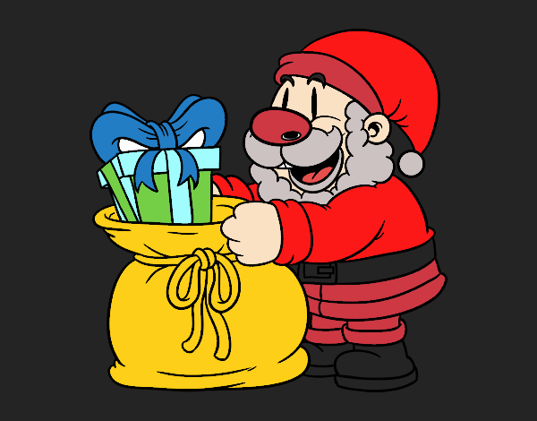 Santa Claus ofreciendo regalos