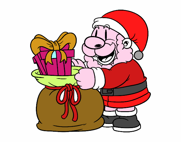 Santa Claus ofreciendo regalos