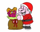 Santa Claus ofreciendo regalos