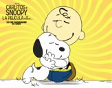 Snoopy y Carlitos abrazados