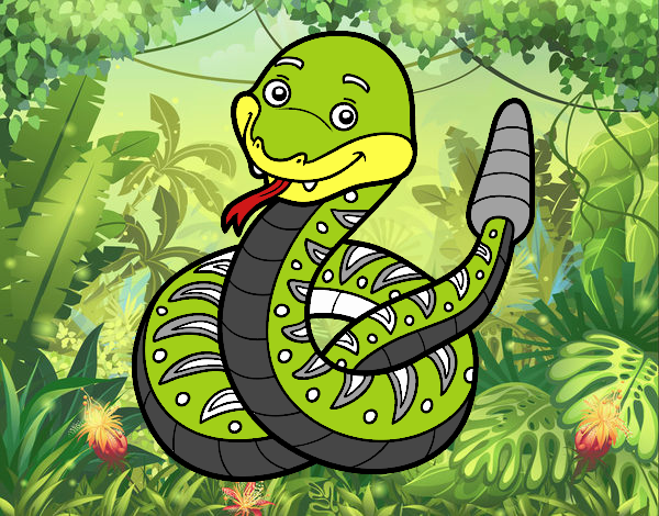 Una serpiente de cascabel