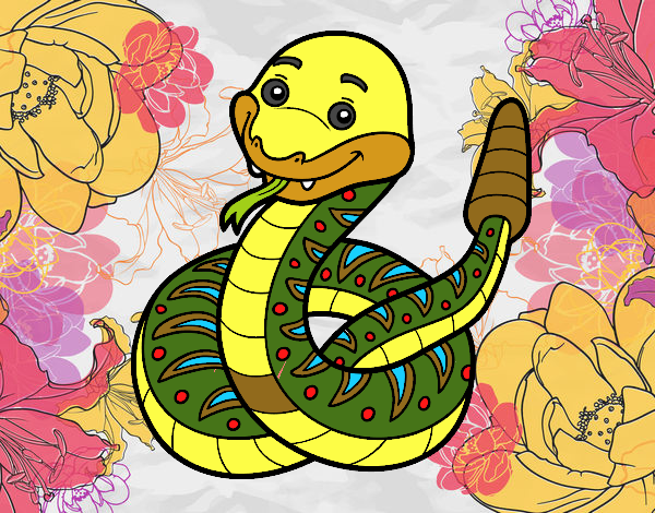 Una serpiente de cascabel