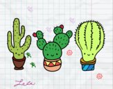 Dibujo 3 mini cactus pintado por lulu299