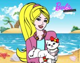 Barbie con su linda gatita