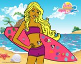 Barbie con tabla de surf