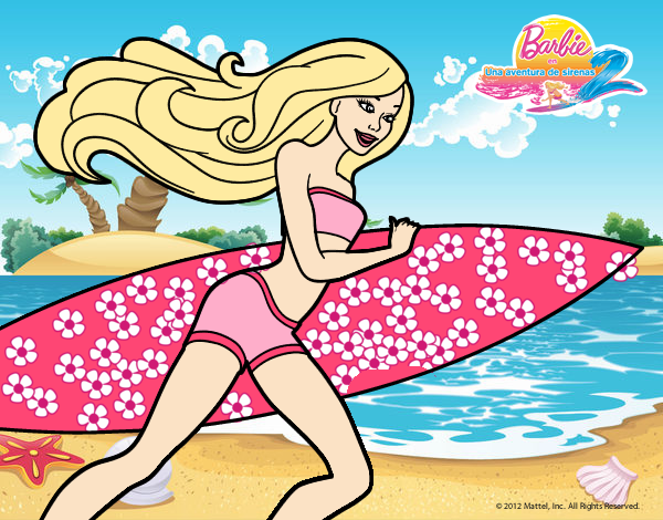 Barbie corre al agua