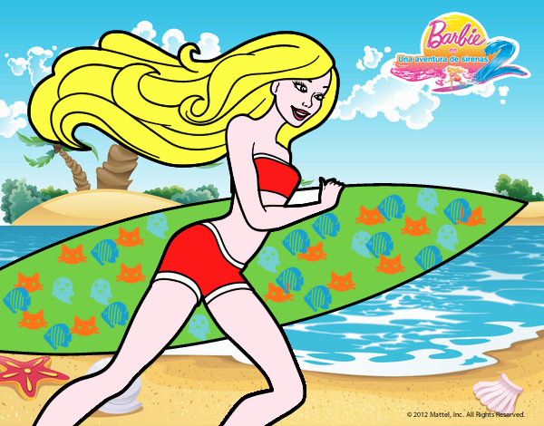 Barbie corre al agua