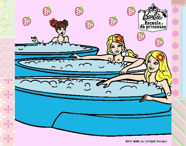 Barbie y sus amigas en el jacuzzi