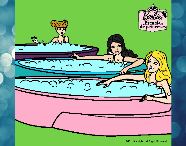 Barbie y sus amigas en el jacuzzi