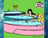 Barbie y sus amigas en el jacuzzi