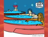 Barbie y sus amigas en el jacuzzi