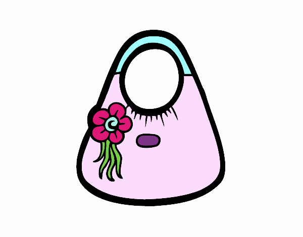 Bolso de asas con flor