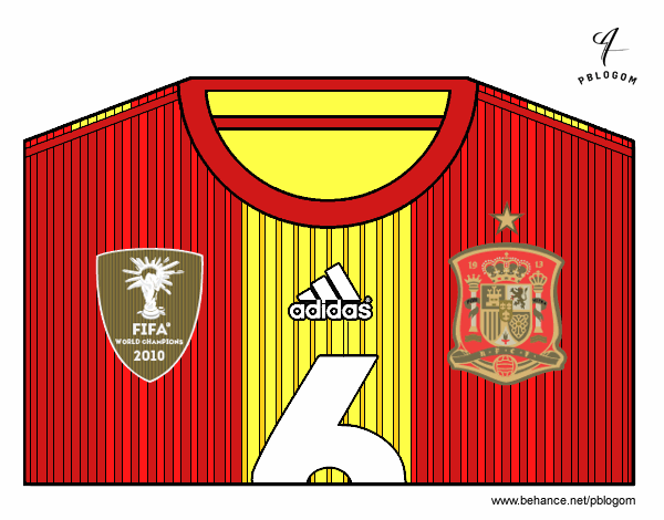 Camiseta del mundial de fútbol 2014 de España