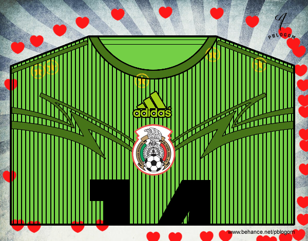 Camiseta del mundial de fútbol 2014 de México