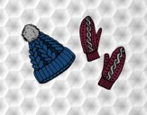 Dibujo Conjunto de guantes y gorro pintado por selene01