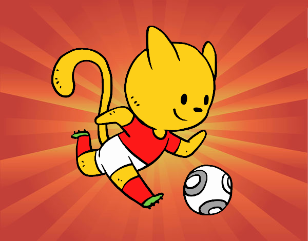 Dibujo De Gato Jugando A Fútbol Pintado Por En Dibujos.net El Día 21-12 ...