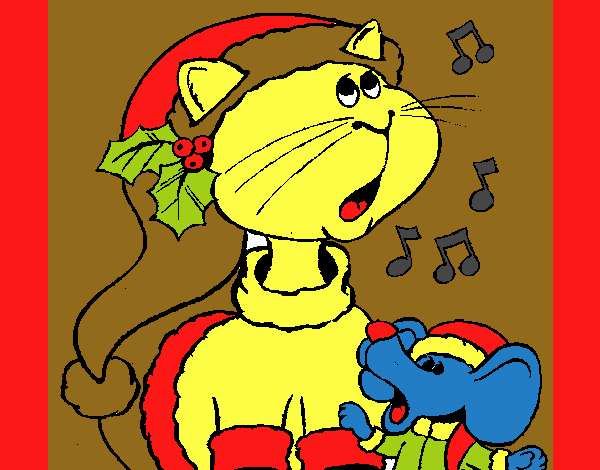 Gato y ratón navideños