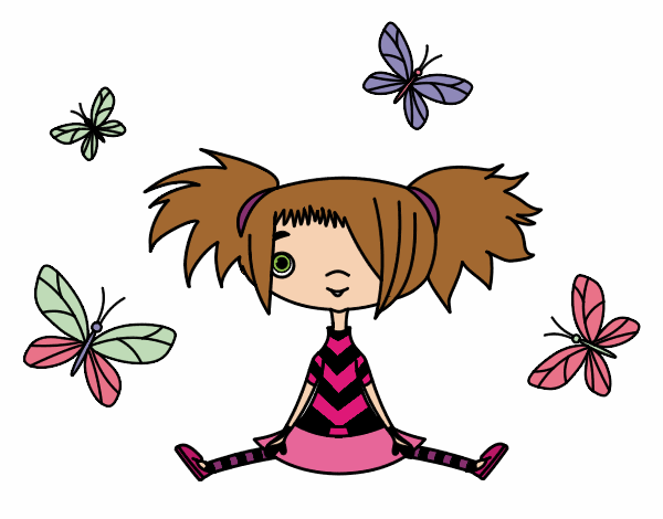 Niña con mariposas