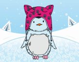 Pingüino con gorrito divertido