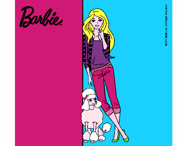 Barbie con cazadora de cuadros