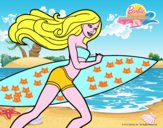 Barbie corre al agua