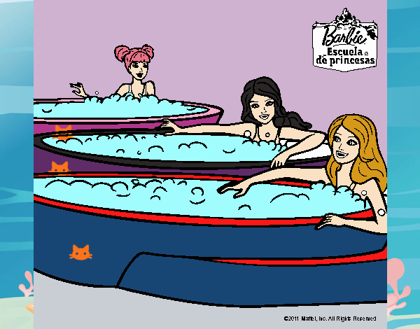 Barbie y sus amigas en el jacuzzi