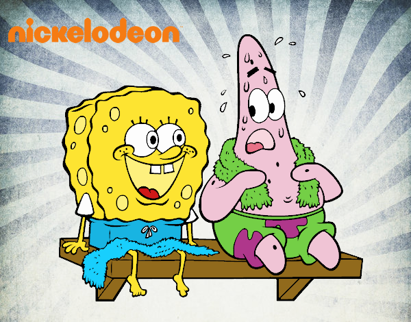 Bob Esponja y Patricio en bañador