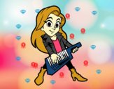 Dibujo Chica tocando el keytar pintado por Natalia-