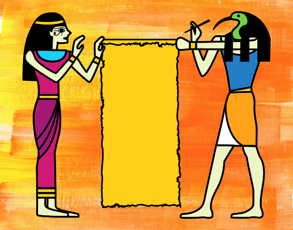 Dibujo Cleopatra y Thot pintado por 2017