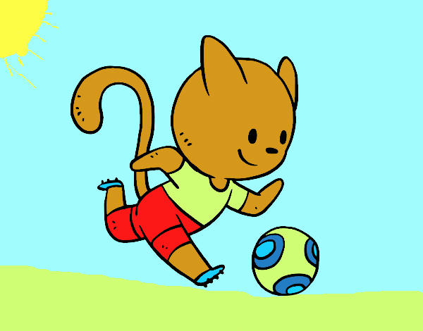 Dibujo De Gato Jugando A Fútbol Pintado Por En Dibujos.net El Día 31-12 ...