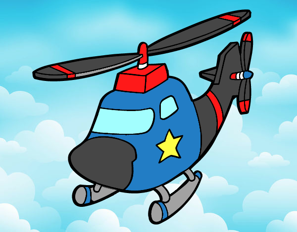 Dibujo Helicóptero con una estrella pintado por javier2903