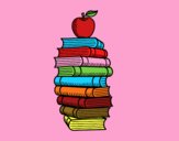 Libros y manzana