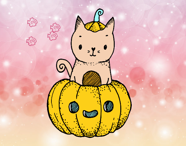 Un gatito de Halloween