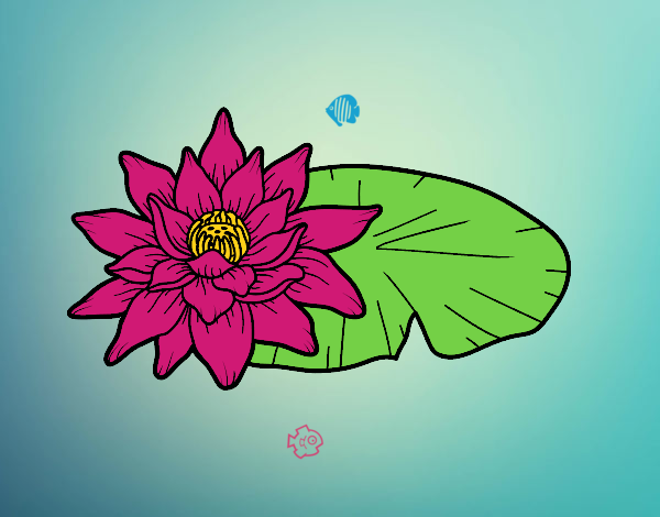 Dibujo Una flor de loto pintado por 2017