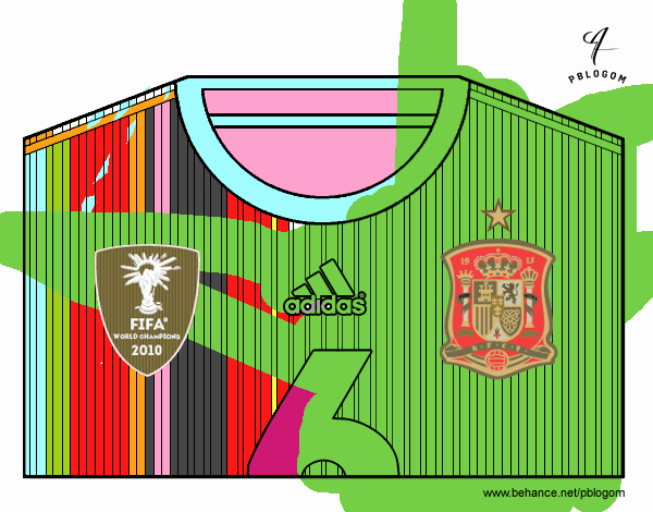 Camiseta del mundial de fútbol 2014 de España