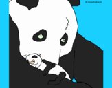 Dibujo Oso panda con su cria pintado por PudinGirl