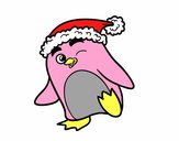 Pingüino con gorro de Navidad