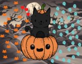 Un gatito de Halloween