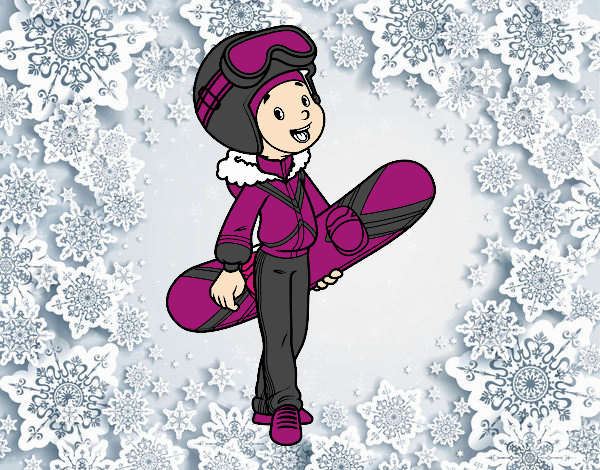 Una chica Snowboard