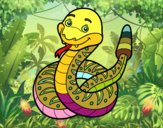 Una serpiente de cascabel